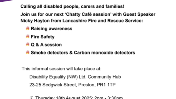 Chatty Cafe Fire Safety Chatty Cafe Fire Safety