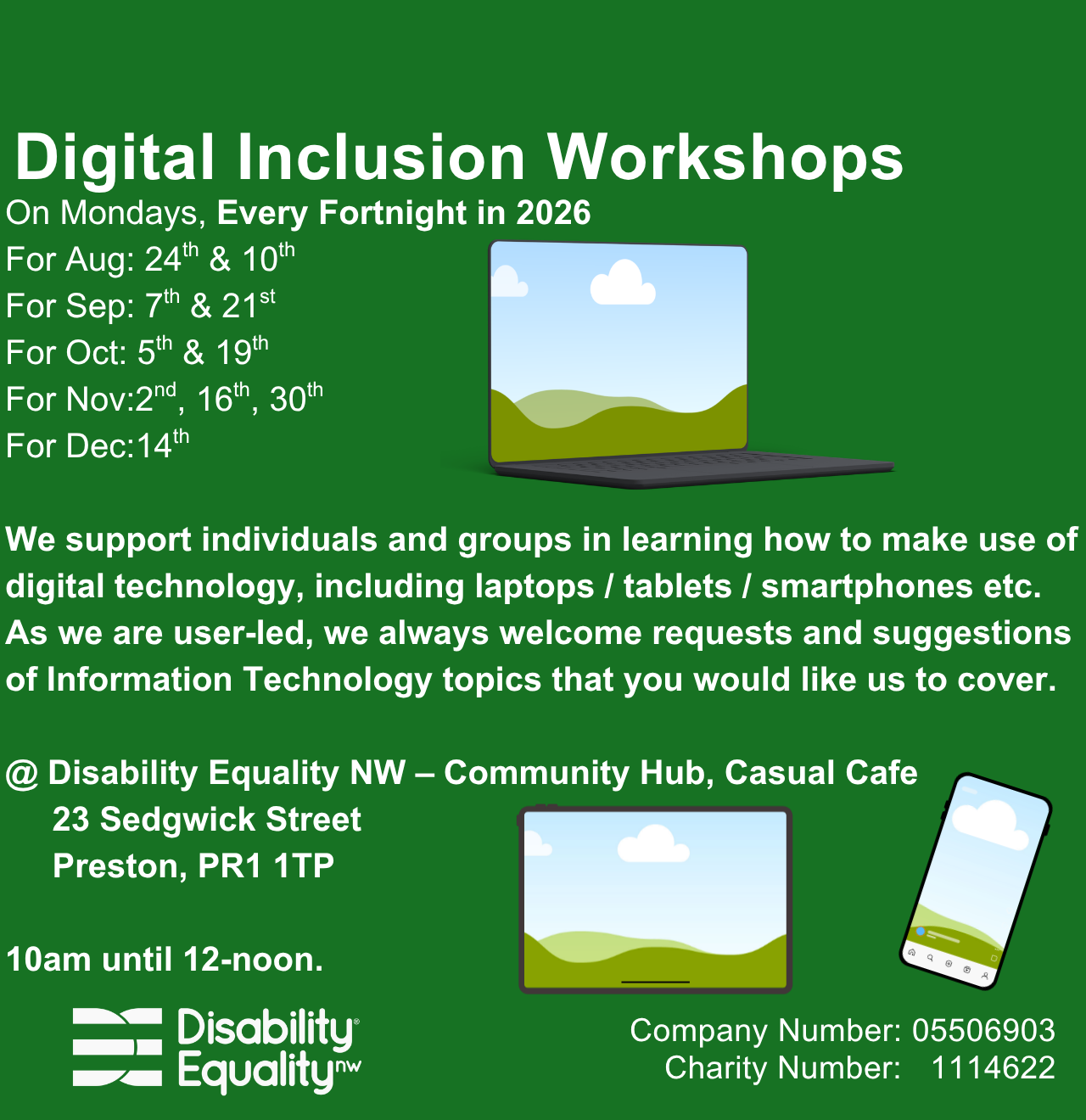 Digital Inclusion Workshops / IT Support Sessions, @ the Community Hub
