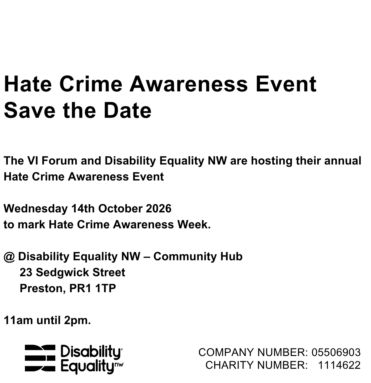 DENW & VI Forum’s Annual Hate Crime Awareness Event